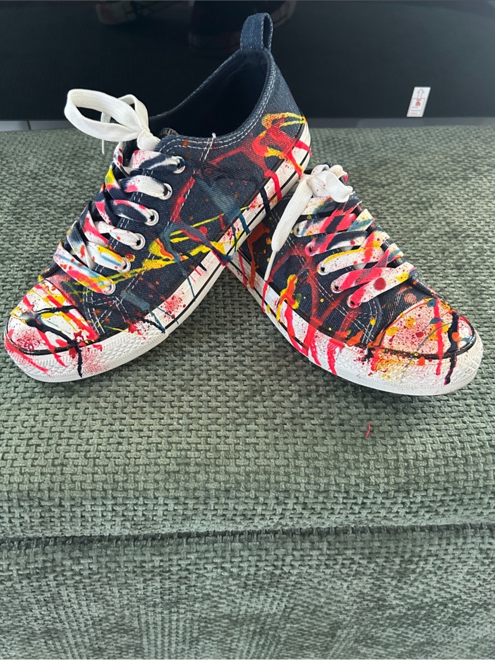 Women’s Multicolor  Paint-Splash Canvas Sneakers Size 7